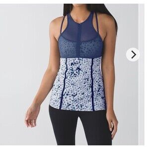 LULULEMON Pedal Pace Tank Shirt Star Crushed Silver Fox Deep Navy Athletic Top 4